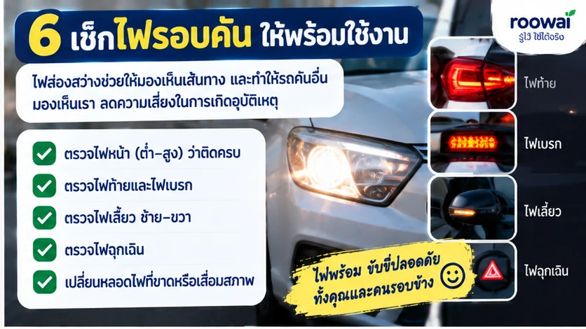 6. เช็กไฟรอบคัน