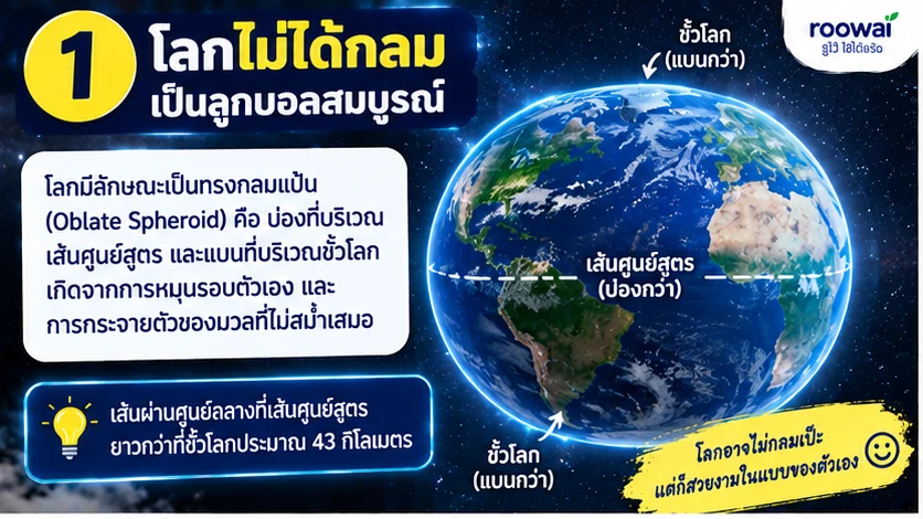 1. โลกไม่ได้กลมเป็นลูกบอลสมบูรณ์