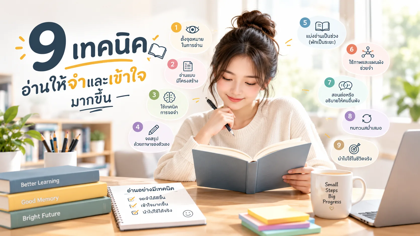 อ่านหนังสือแล้วจำไม่ได้ ทำยังไง? 9 เทคนิคอ่านให้จำและเข้าใจมากขึ้น