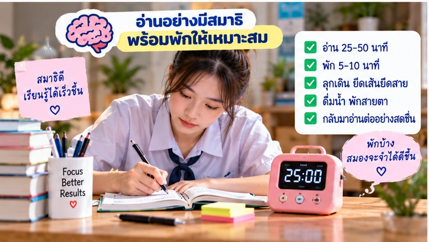 อ่านอย่างมีสมาธิพร้อมพักเป็นช่วง