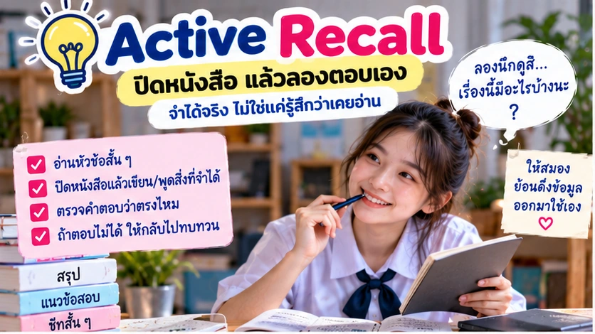 Active Recall ปิดหนังสือแล้วตอบจากความจำ