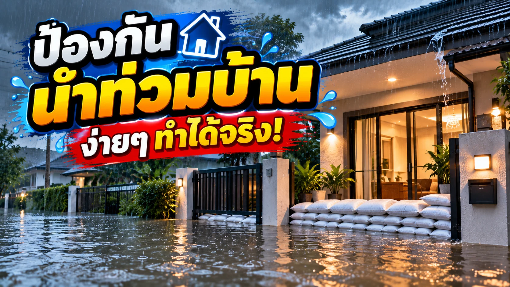 น้ำท่วมบ้านป้องกันได้แค่ไหน? 8 วิธีง่าย ๆ เตรียมบ้านรับมือฝนหนัก ก่อนน้ำไหลเข้าบ้าน