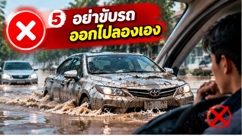 อย่าขับรถน้ำท่วมออกไปลองเอง