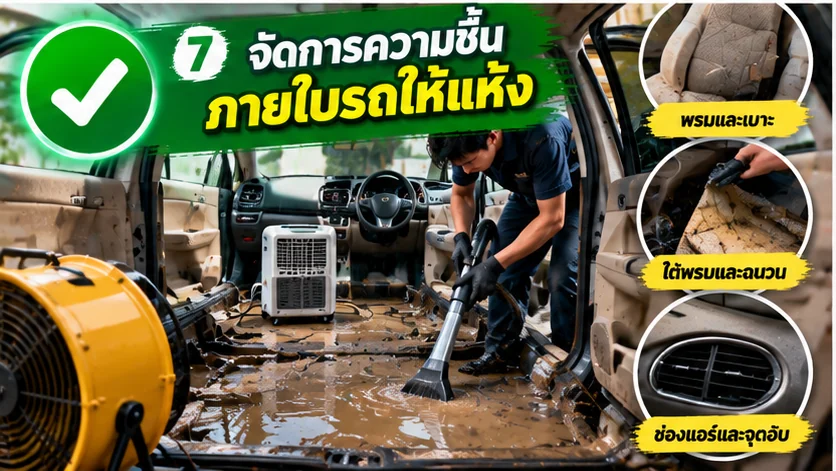 จัดการความชื้นภายในรถหลังน้ำท่วม