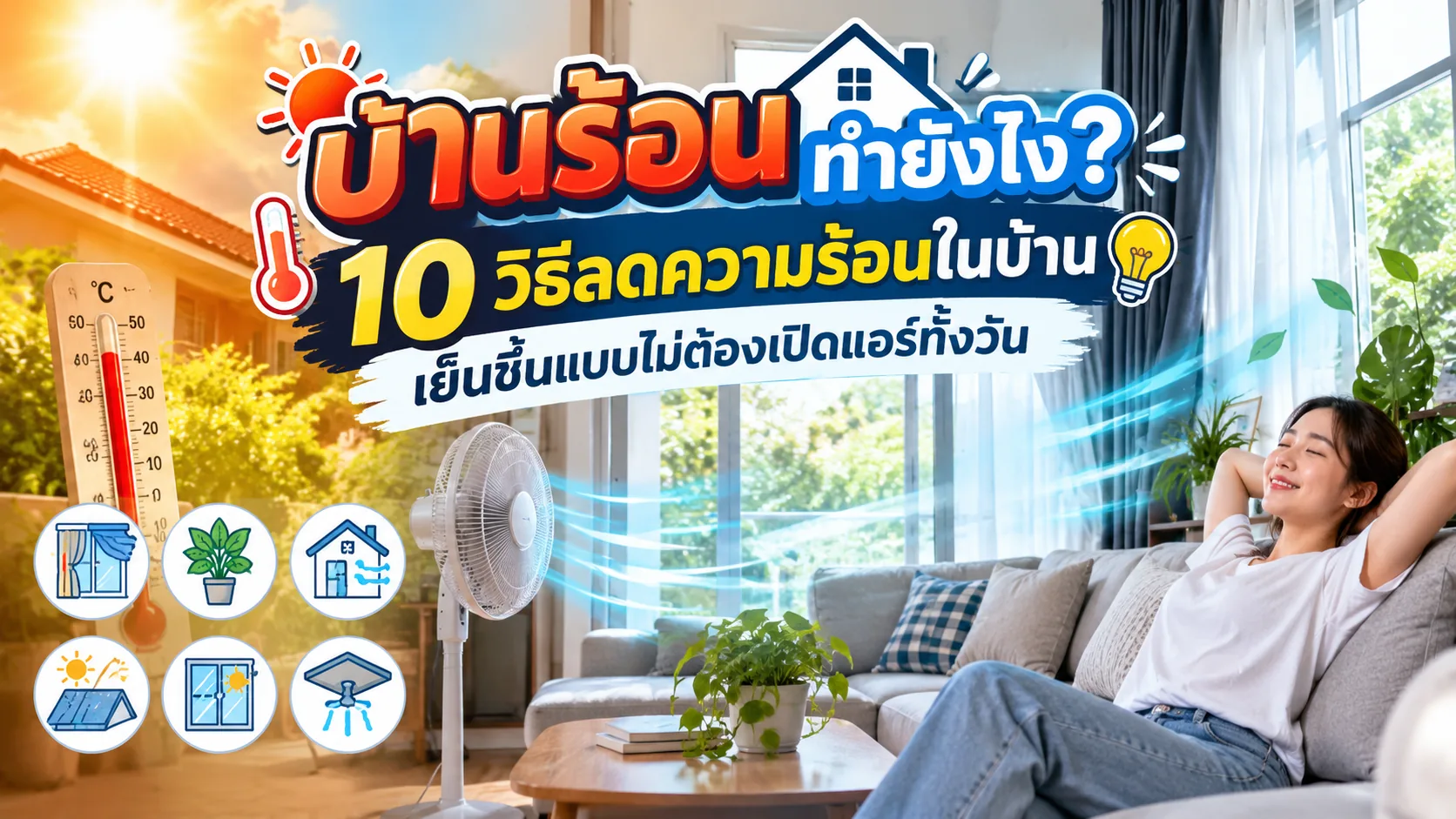 บ้านร้อนทำยังไง? 10 วิธีลดความร้อนในบ้าน เย็นขึ้นแบบไม่ต้องเปิดแอร์ทั้งวัน