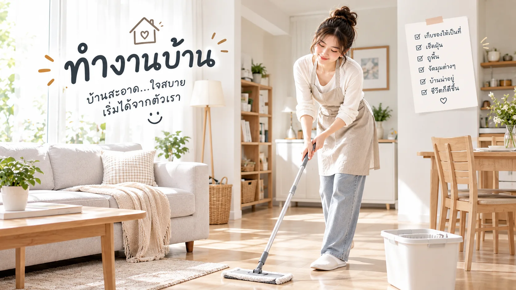 ทำความสะอาดบ้านและรีเซ็ตพื้นที่วันละเล็กน้อย