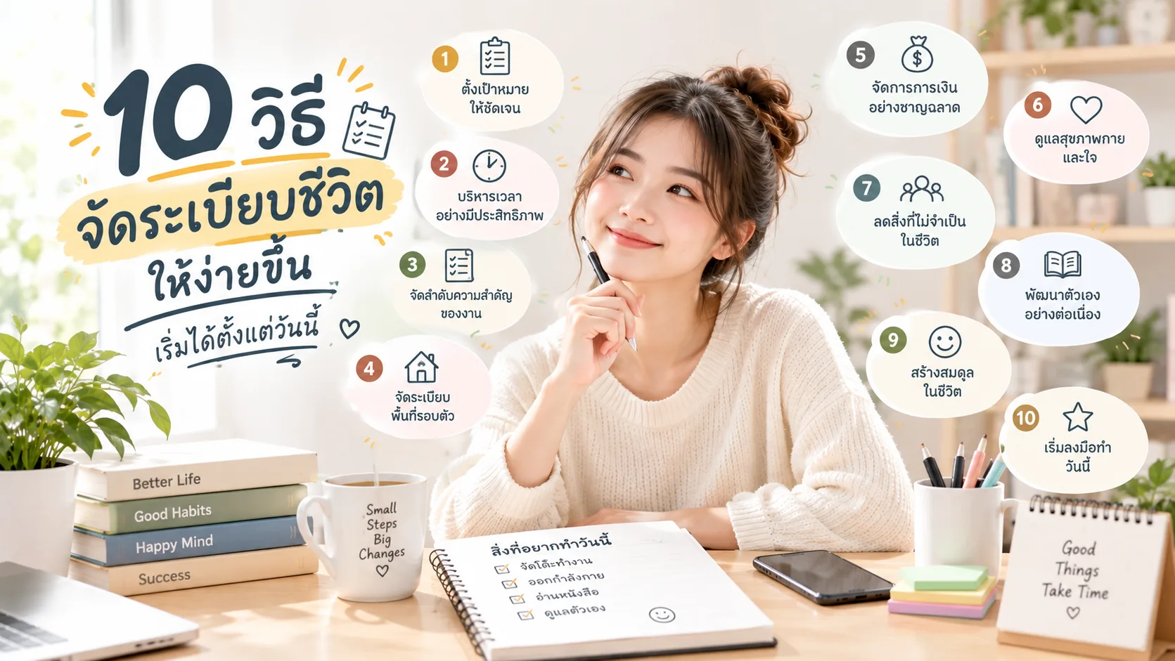 ชีวิตยุ่ง ของเต็มบ้าน? 10 วิธีจัดระเบียบชีวิตให้ง่ายขึ้น เริ่มได้ตั้งแต่วันนี้