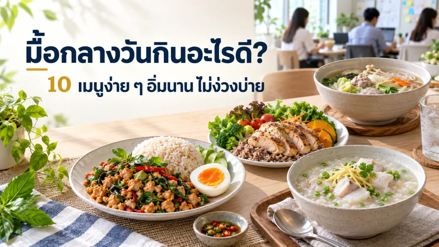 มื้อกลางวันกินอะไรดี? 10 เมนูง่าย ๆ อิ่มนาน ไม่ง่วงบ่าย