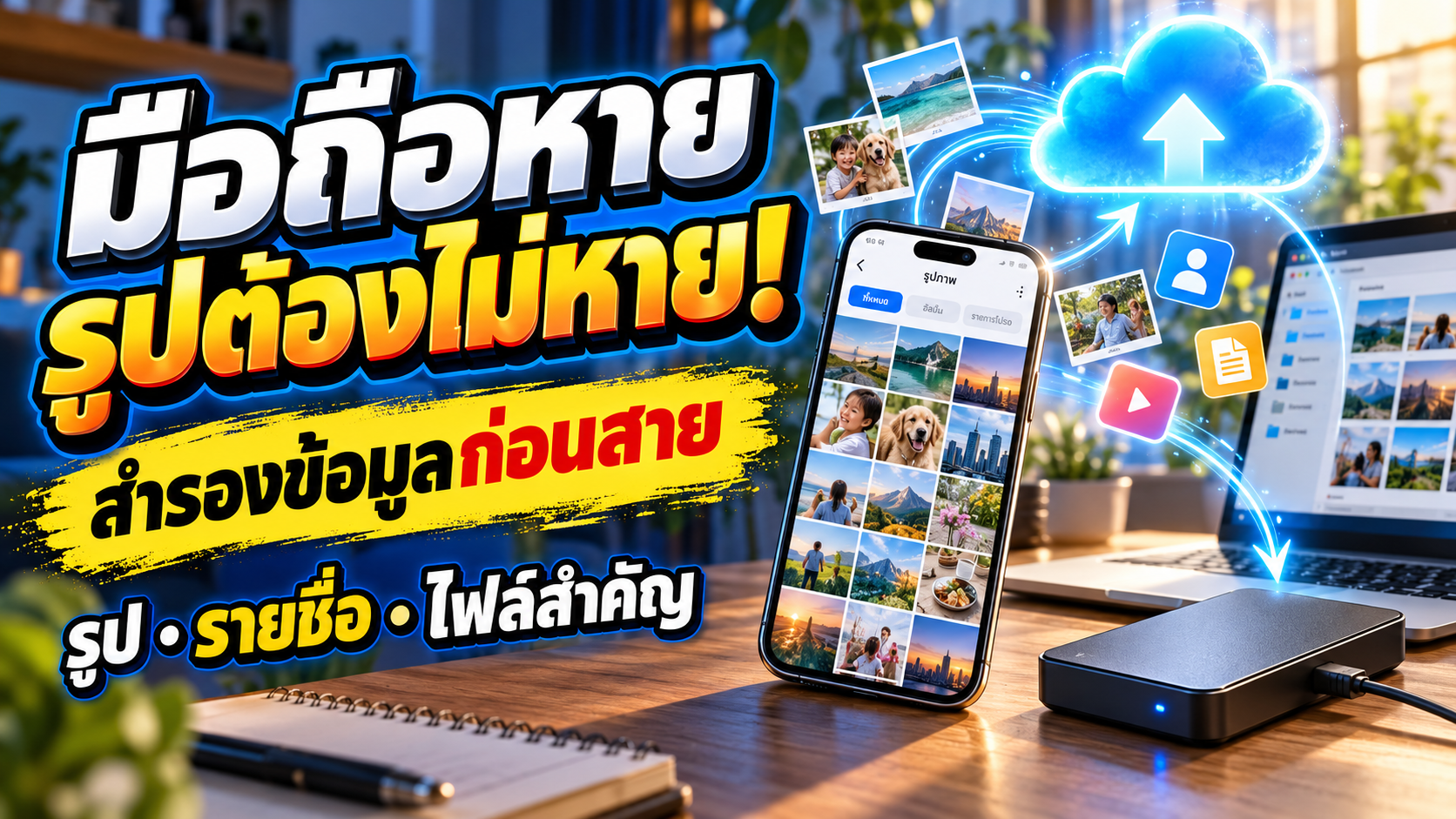 มือถือหาย รูปต้องไม่หาย: เช็กลิสต์สำรองรูป รายชื่อ และไฟล์สำคัญ
