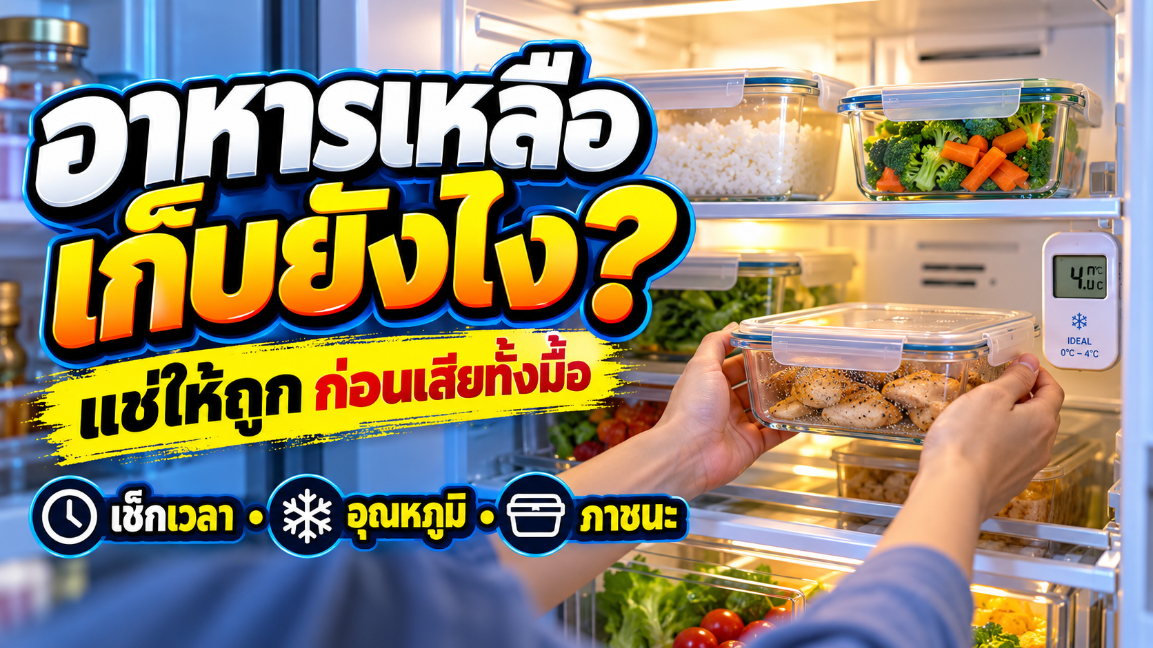 อาหารเหลือเก็บยังไง? เช็กเวลา อุณหภูมิ และภาชนะ ก่อนแช่ตู้เย็น