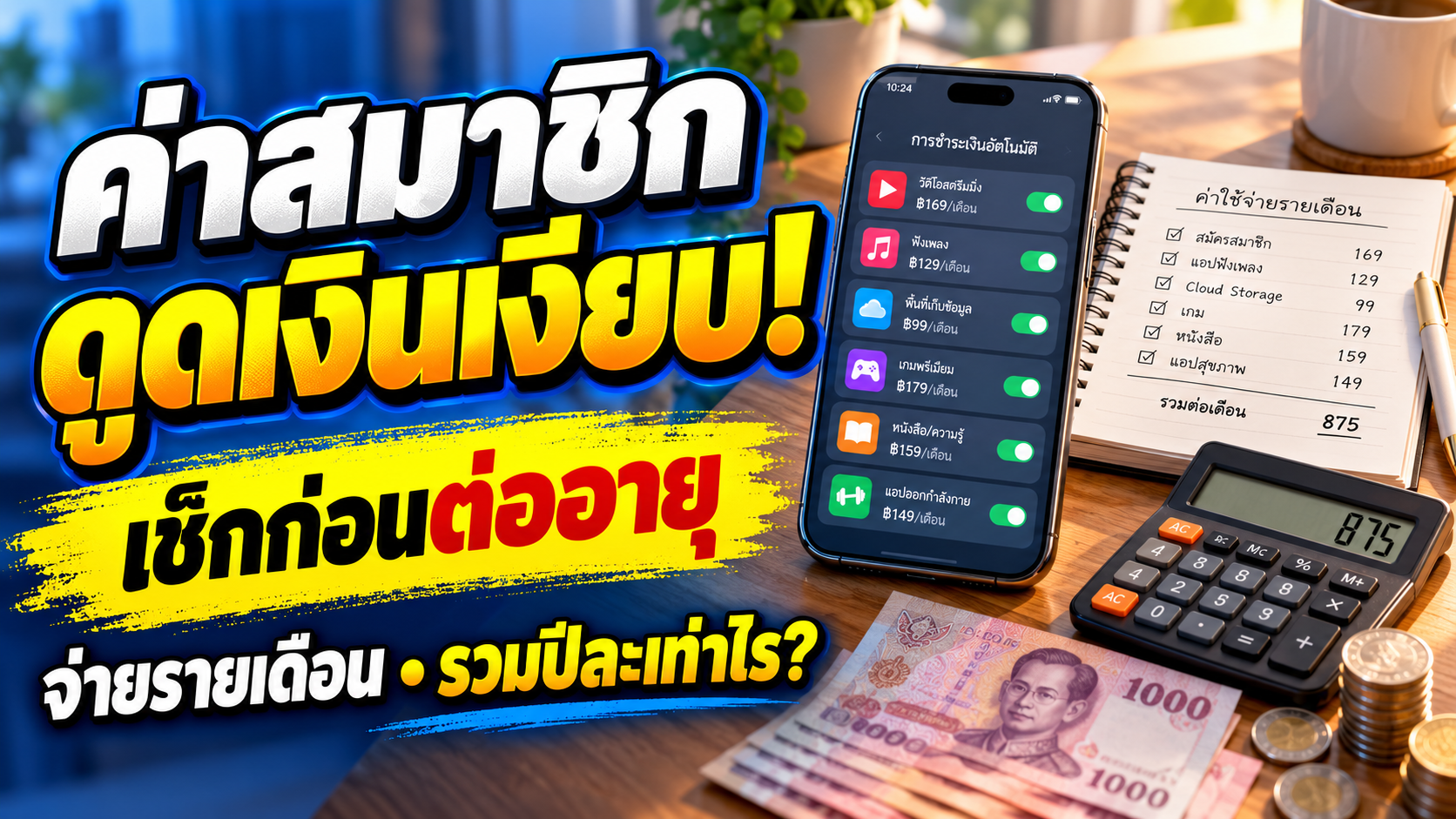 ค่าสมาชิกดูดเงินเงียบ: เช็กรายจ่ายต่ออายุอัตโนมัติ ก่อนจ่ายทั้งปีโดยไม่รู้ตัว