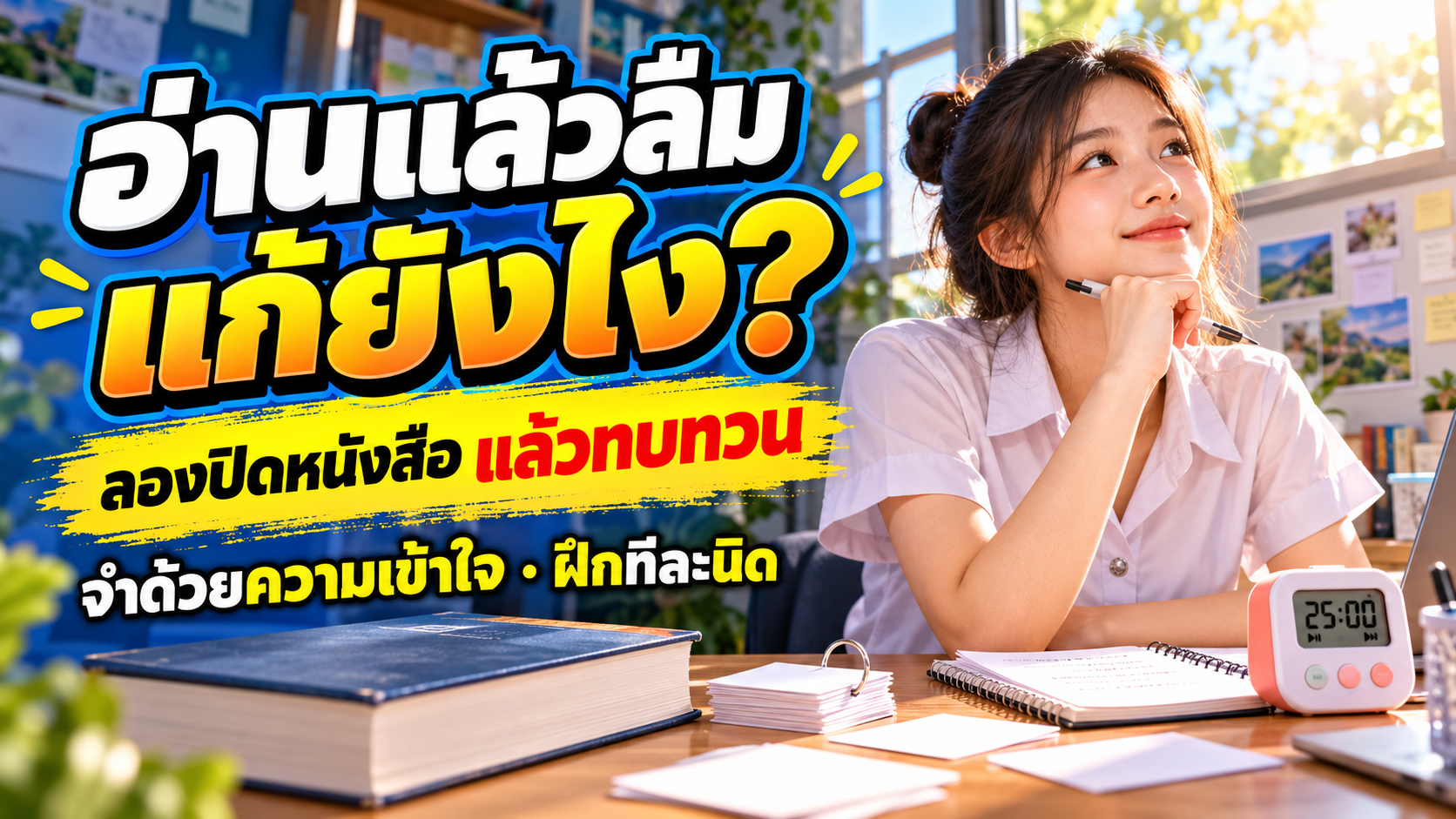อ่านแล้วลืม ลองปิดหนังสือ: วิธีทบทวนด้วยคำถามและเว้นช่วงให้จำเป็นระบบ