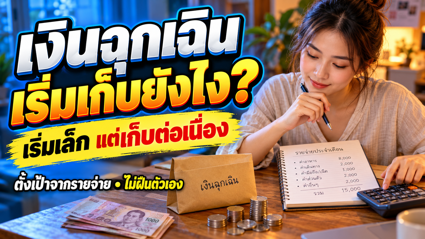 เงินสำรองฉุกเฉินเริ่มเก็บอย่างไร? ตั้งเป้าจากรายจ่ายและเริ่มเล็กโดยไม่ฝืน