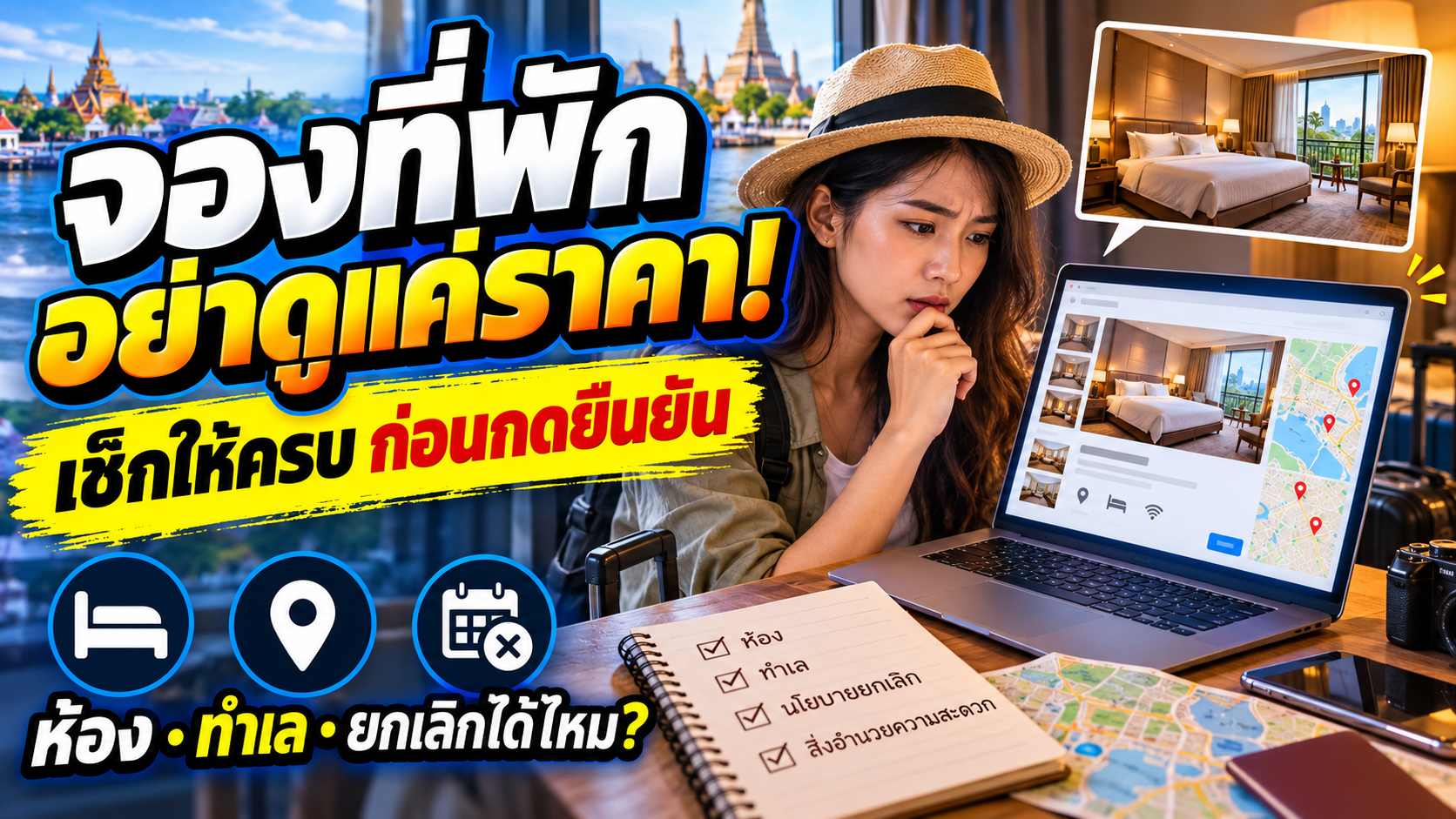จองที่พักอย่าดูแค่ราคา: 7 จุดเช็กห้อง ทำเล และเงื่อนไขก่อนยืนยัน