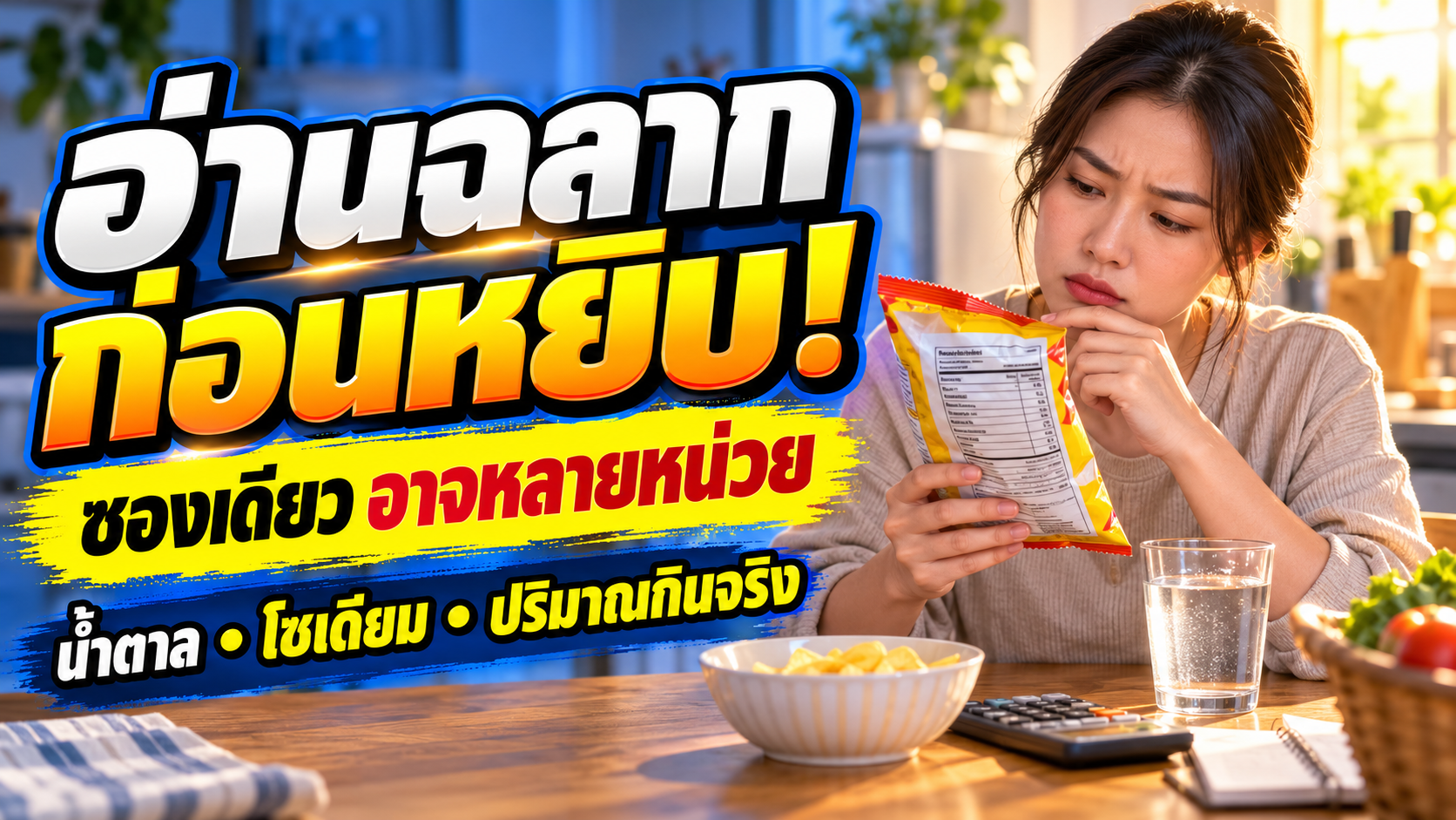 อ่านฉลากก่อนหยิบ: หนึ่งซองอาจหลายหน่วย เช็กน้ำตาลและโซเดียมให้ตรงปริมาณที่กิน