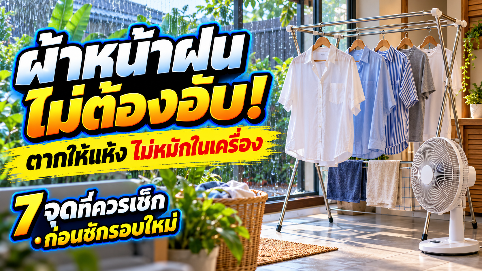 ผ้าหน้าฝนไม่ต้องอับ: 7 จุดที่ควรเช็กตั้งแต่ซักจนเก็บเข้าตู้
