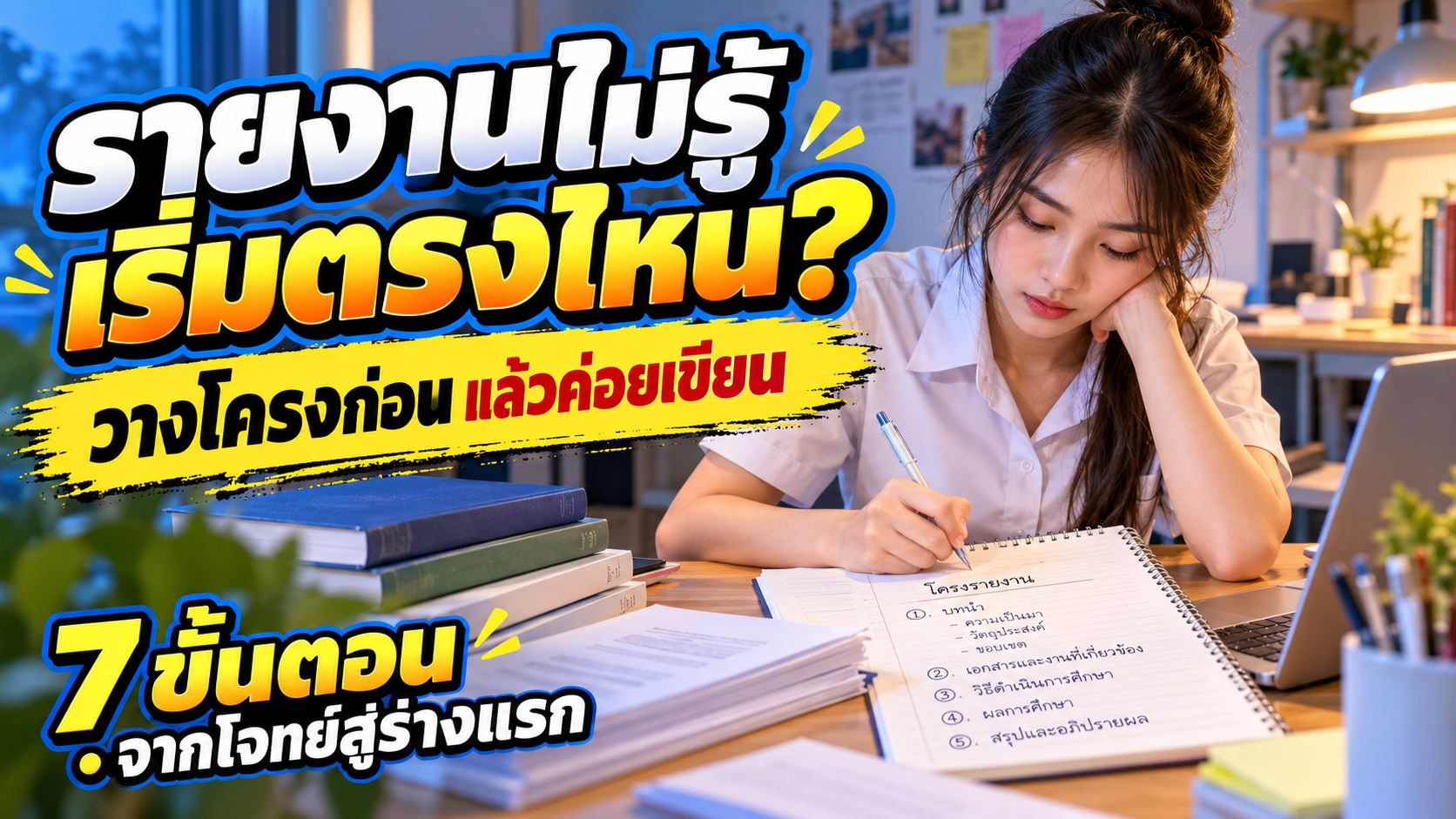 รายงานไม่รู้เริ่มตรงไหน? 7 ขั้นตอนวางโครงและเขียนร่างแรกให้ตรงโจทย์
