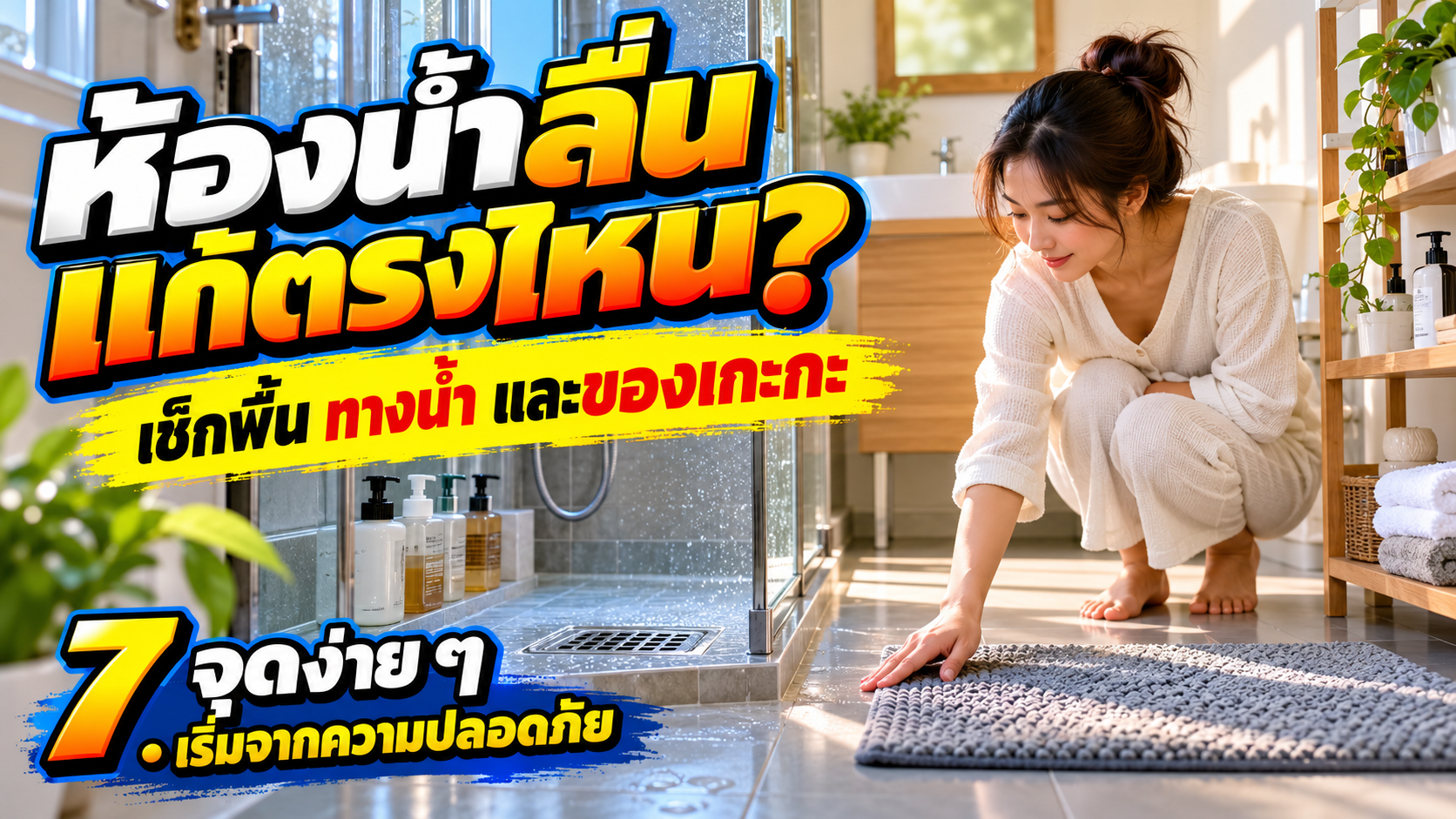 ห้องน้ำลื่น แก้ตรงไหนก่อน? 7 จุดที่ควรเช็กในบ้าน