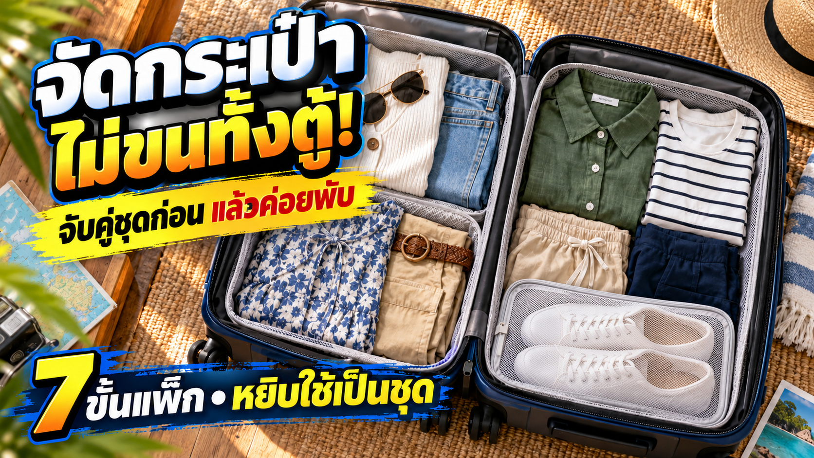 จัดกระเป๋าไม่ขนทั้งตู้: ไลฟ์แฮคจับคู่ชุดก่อน แล้วค่อยพับลงกระเป๋า