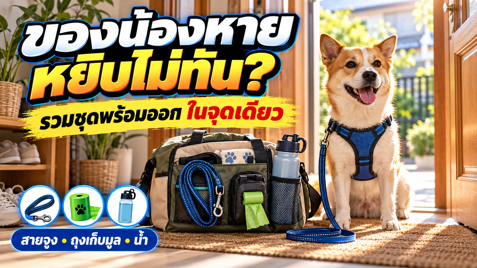ของน้องหาย หยิบไม่ทัน? จัดชุดพร้อมออกให้สัตว์เลี้ยงในจุดเดียว