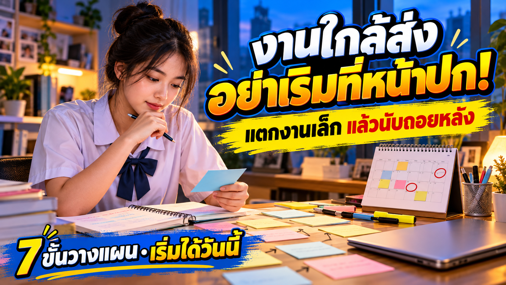 งานใกล้ส่ง อย่าเริ่มที่หน้าปก: ไลฟ์แฮคแตกงานเล็กแล้วนับถอยหลัง