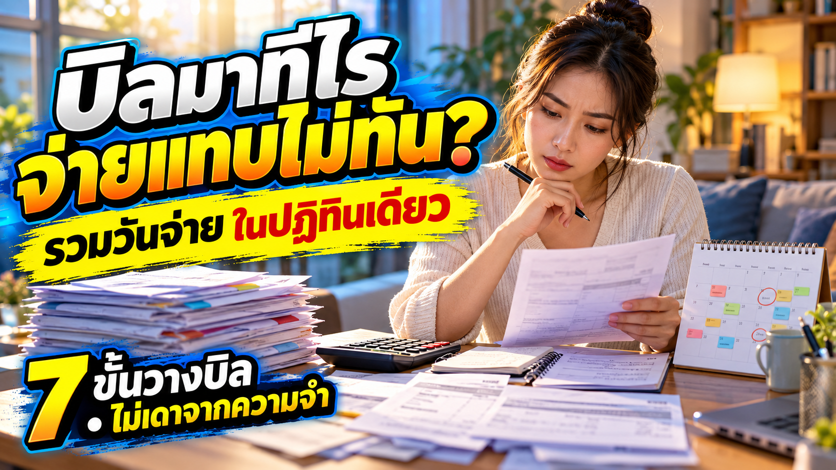 บิลมาทีไรจ่ายแทบไม่ทัน? 7 ขั้นรวมวันจ่ายในปฏิทินเดียว