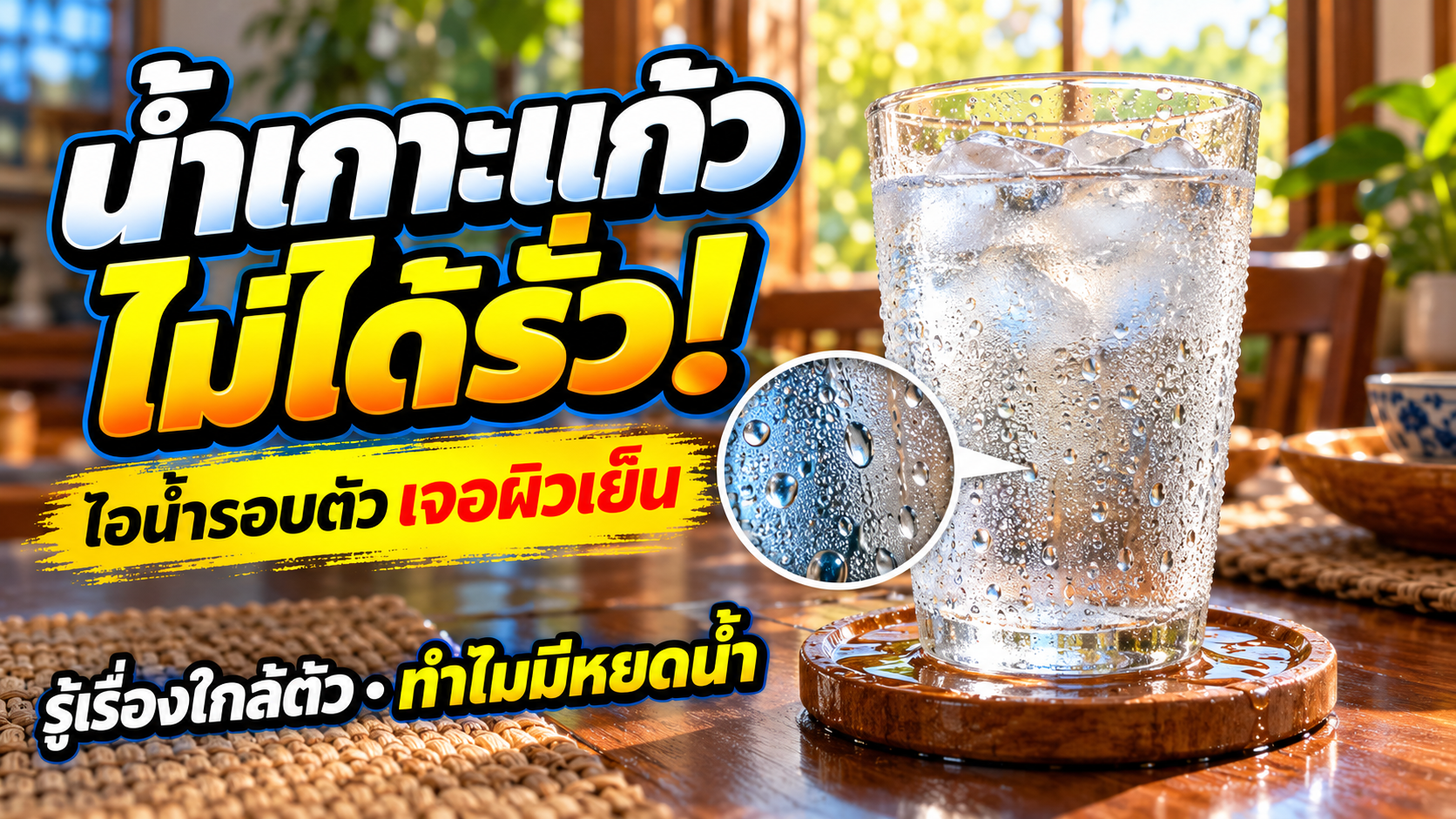 น้ำเกาะแก้วไม่ได้แปลว่าแก้วรั่ว: ทำไมผิวแก้วเย็นจึงมีหยดน้ำ?