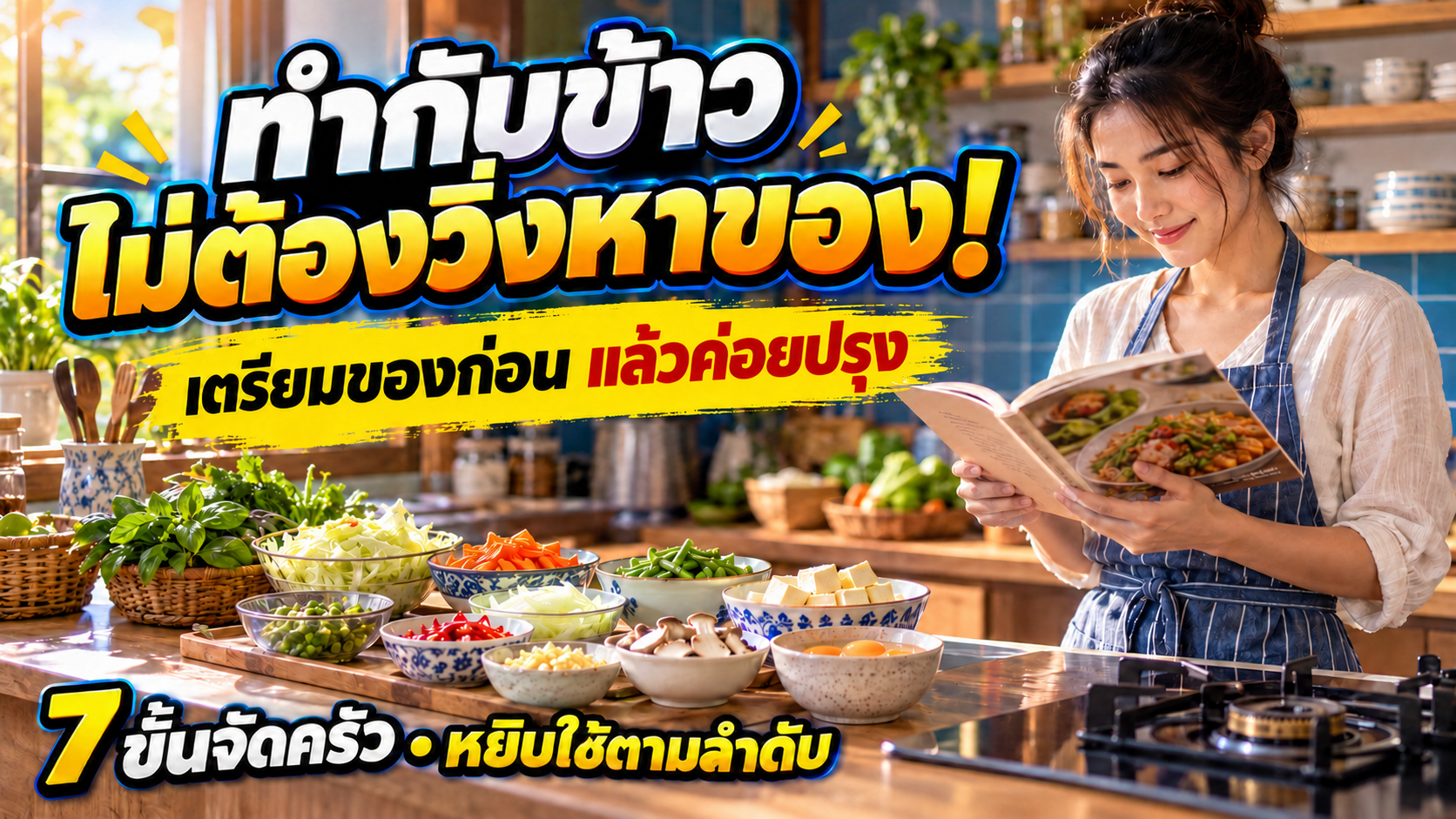 ทำกับข้าวไม่ต้องวิ่งหาของ: 7 ขั้นเตรียมครัวให้พร้อมก่อนเปิดเตา
