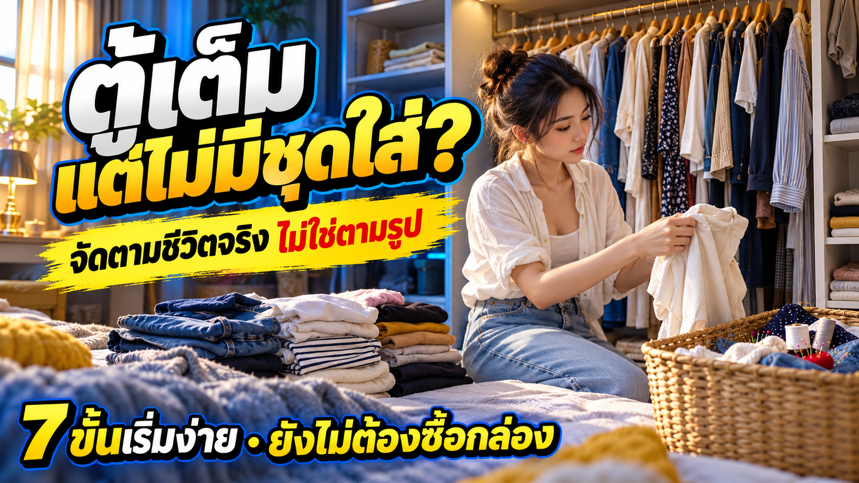 ตู้เต็มแต่ไม่มีชุดใส่? 7 ขั้นจัดเสื้อผ้าตามชีวิตจริง