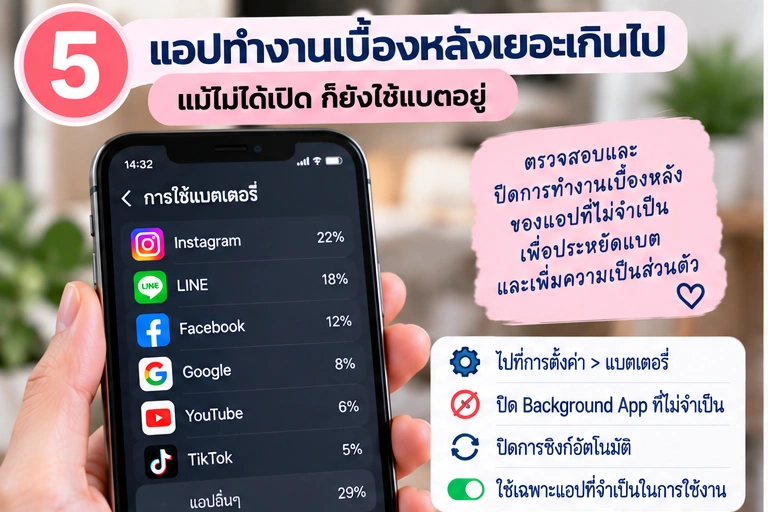 ตรวจแอปที่ทำงานเบื้องหลัง