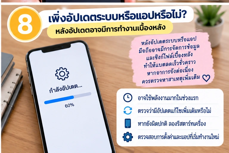 สังเกตอาการหลังอัปเดตระบบหรือแอป