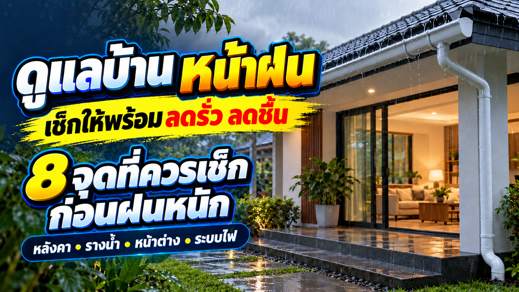 วิธีดูแลบ้านหน้าฝน: 8 จุดที่ควรเช็ก ลดรั่ว ลดชื้น และอยู่บ้านอย่างปลอดภัย