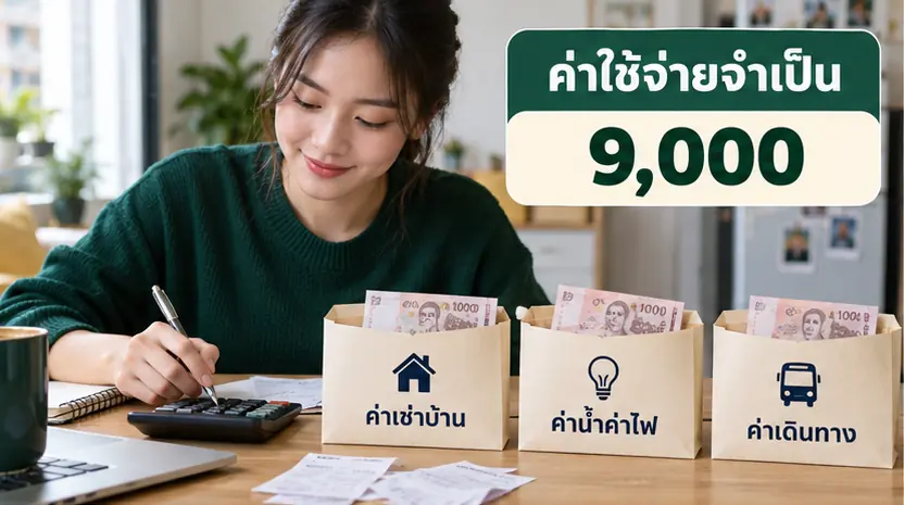 แบ่งค่าใช้จ่ายจำเป็น 9,000 บาท