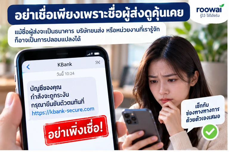 อย่าเชื่อเพียงเพราะชื่อผู้ส่งดูคุ้นเคย