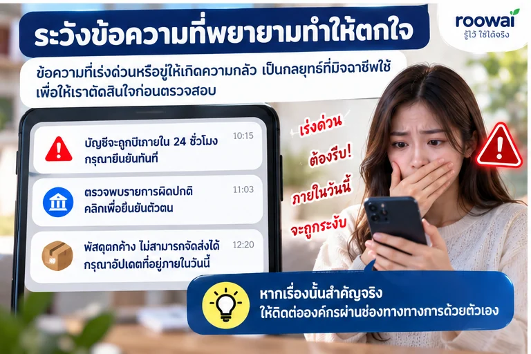 ระวังข้อความเร่งด่วนที่พยายามทำให้ตกใจ