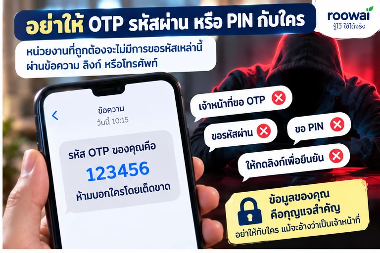 อย่าให้ OTP รหัสผ่าน หรือ PIN กับผู้อื่น