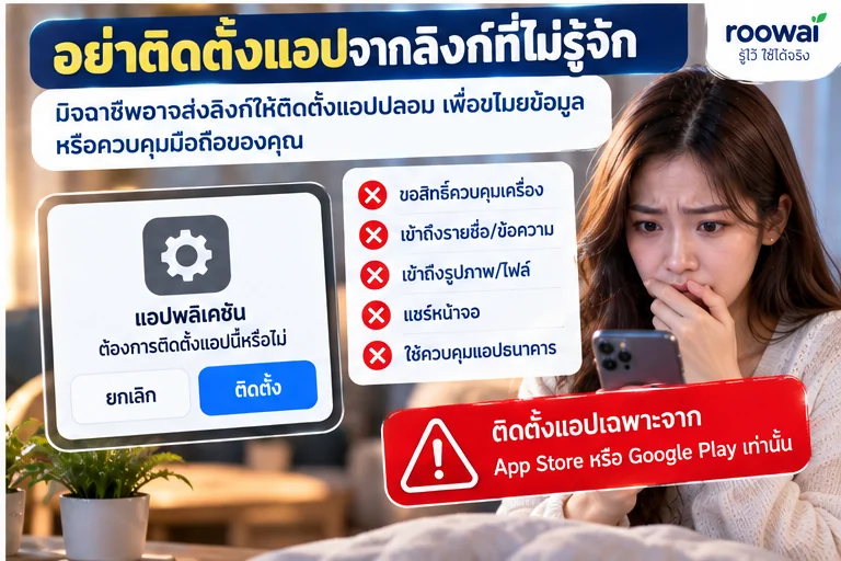 อย่าติดตั้งแอปจากลิงก์ที่ไม่รู้จัก