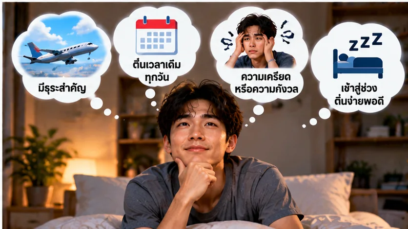ความคาดหวังและความกังวลก่อนเวลาตื่น