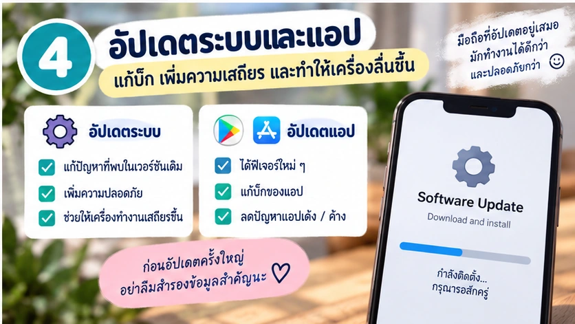 อัปเดตระบบและแอปให้เป็นเวอร์ชันปัจจุบัน