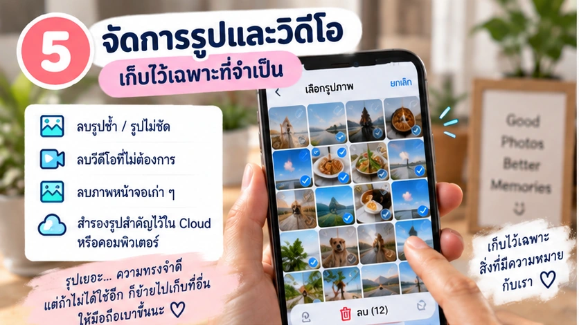 จัดการรูปและวิดีโอที่ไม่จำเป็นอย่างระมัดระวัง