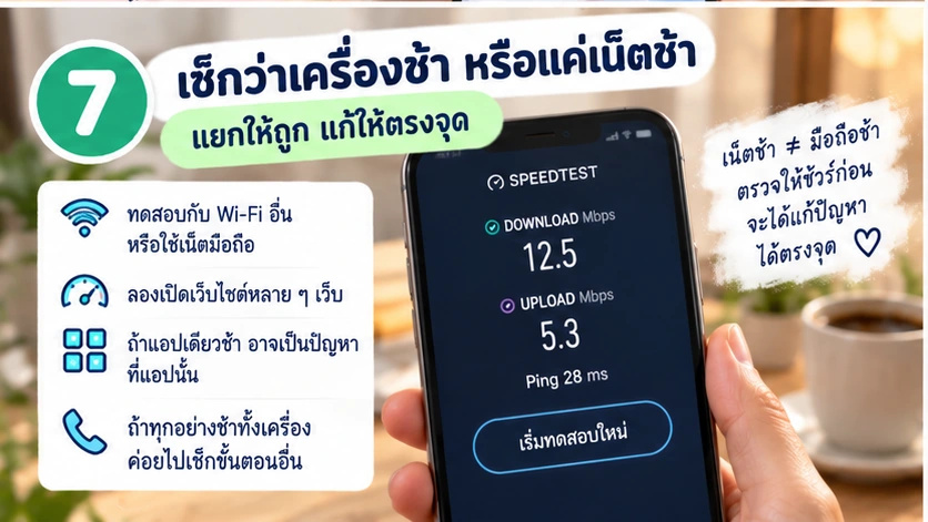 แยกให้ออกว่ามือถือช้าหรืออินเทอร์เน็ตช้า