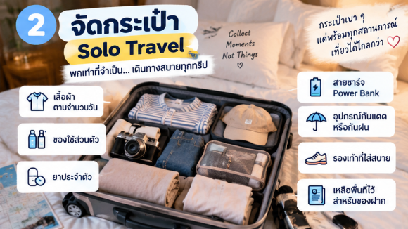 จัดกระเป๋า Solo Travel พกเฉพาะของจำเป็น