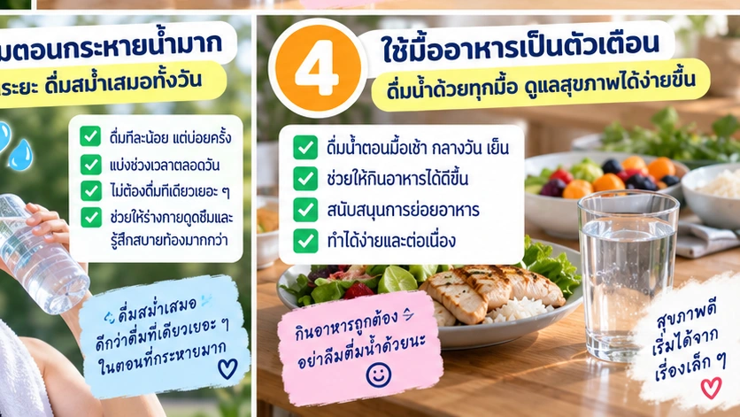จิบน้ำเป็นระยะตลอดวัน