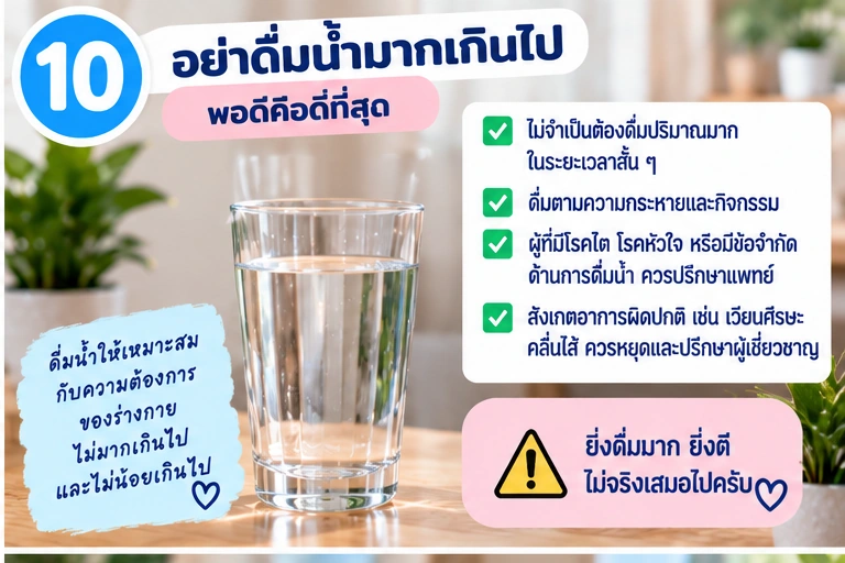 เพิ่มการดื่มน้ำเมื่อออกกำลังกายหรืออากาศร้อน