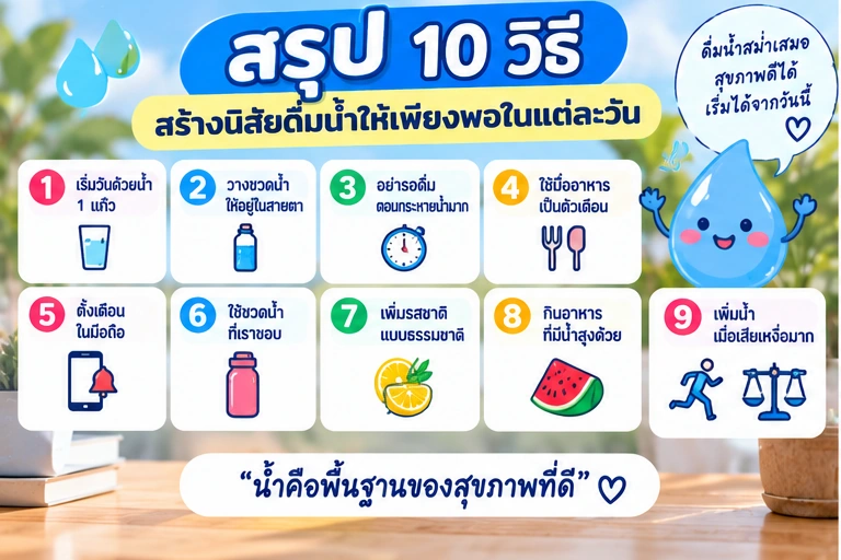ดื่มน้ำให้เหมาะสม ไม่มากหรือน้อยเกินไป