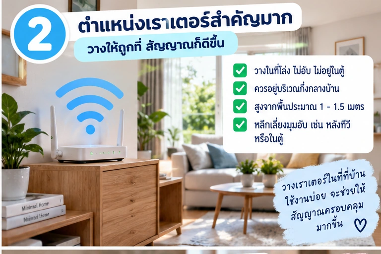 ตำแหน่งเราเตอร์สำคัญต่อการครอบคลุมสัญญาณ