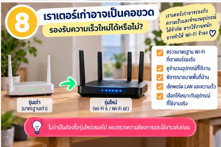 เราเตอร์เก่าอาจเป็นคอขวดและรองรับมาตรฐานใหม่ได้ไม่เต็มที่
